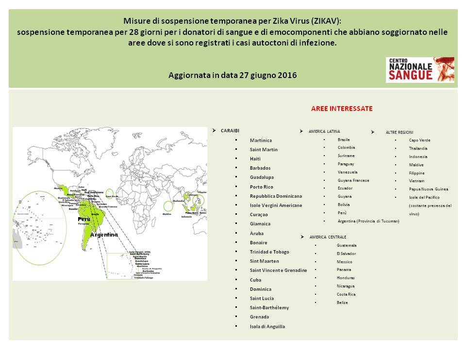 Aggiornamento zika virus 27 giugno 2016